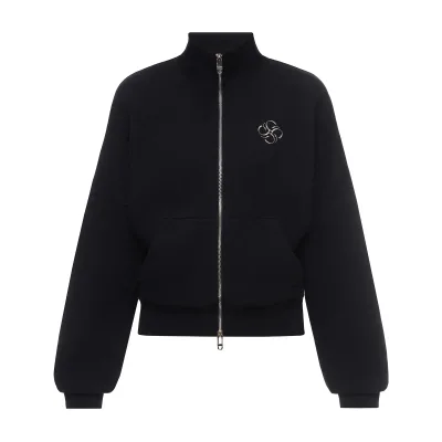 Hoodie with Embroidered Logo Black