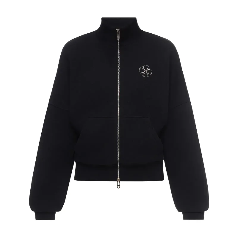 Hoodie with Embroidered Logo Negro