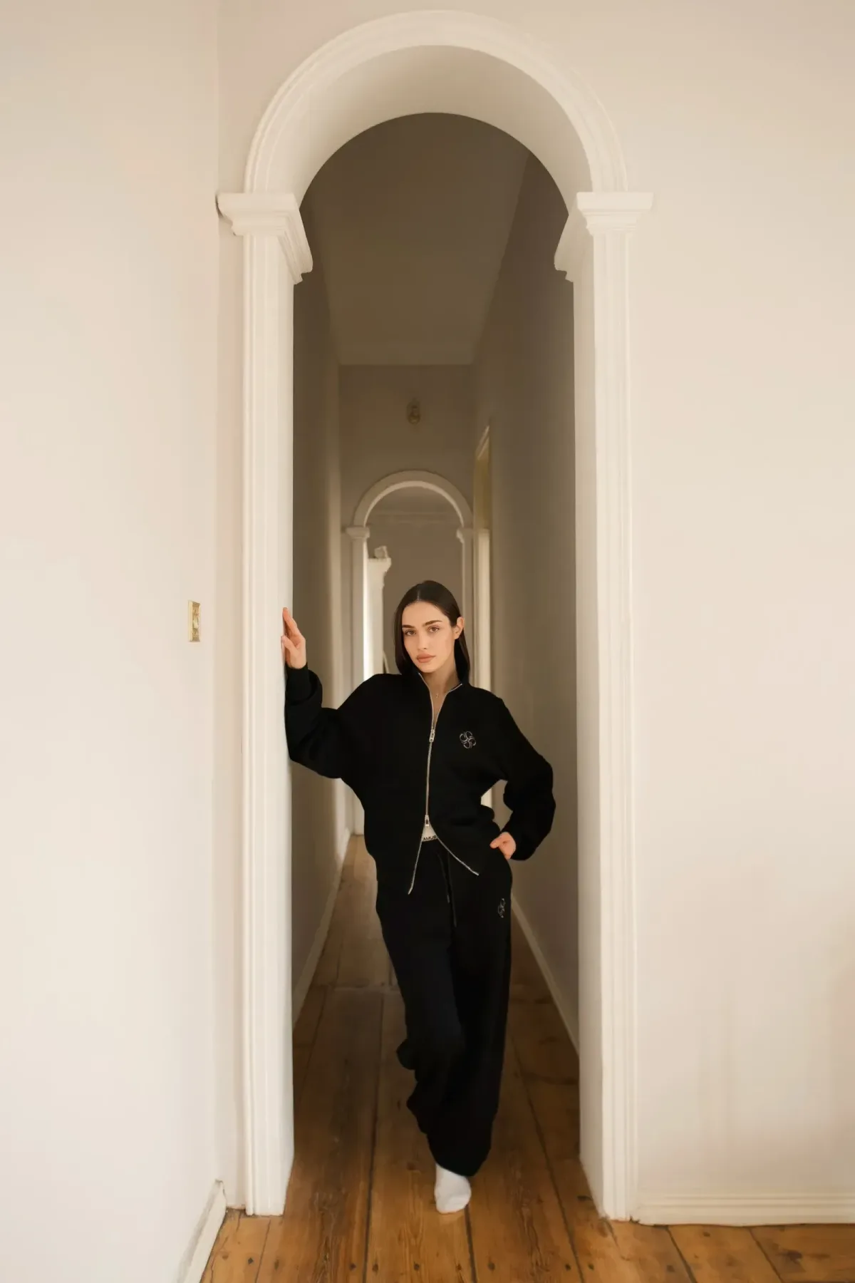 Wide Sweatpant with Embroidered Logo Black, photo 10