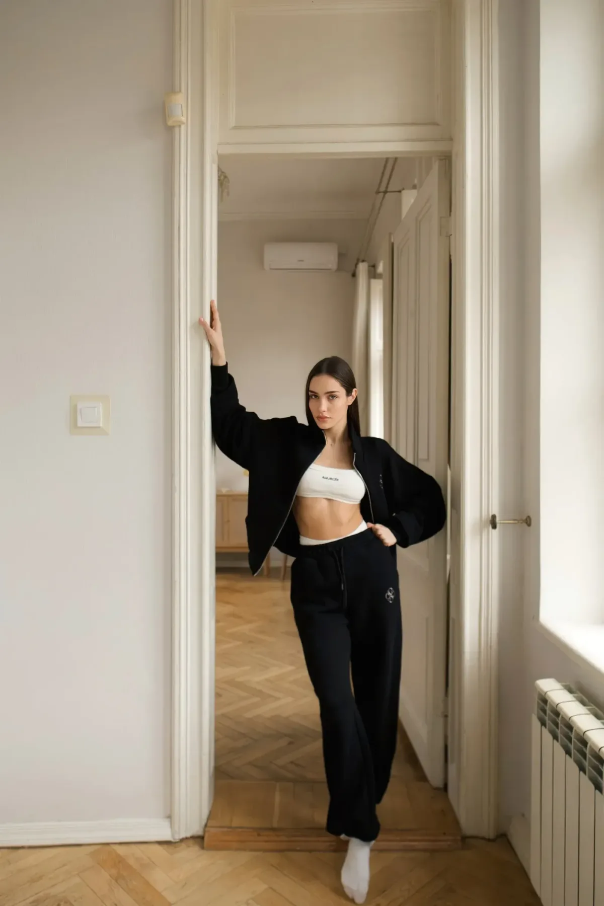 Wide Sweatpant with Embroidered Logo Black, photo 3